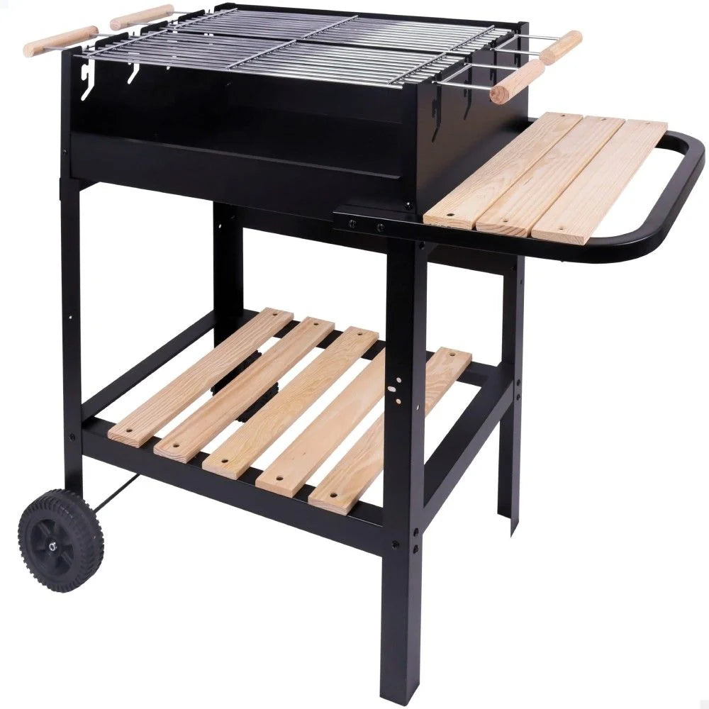 Barbacoa Carbón Madera Doble Parrilla Aktive