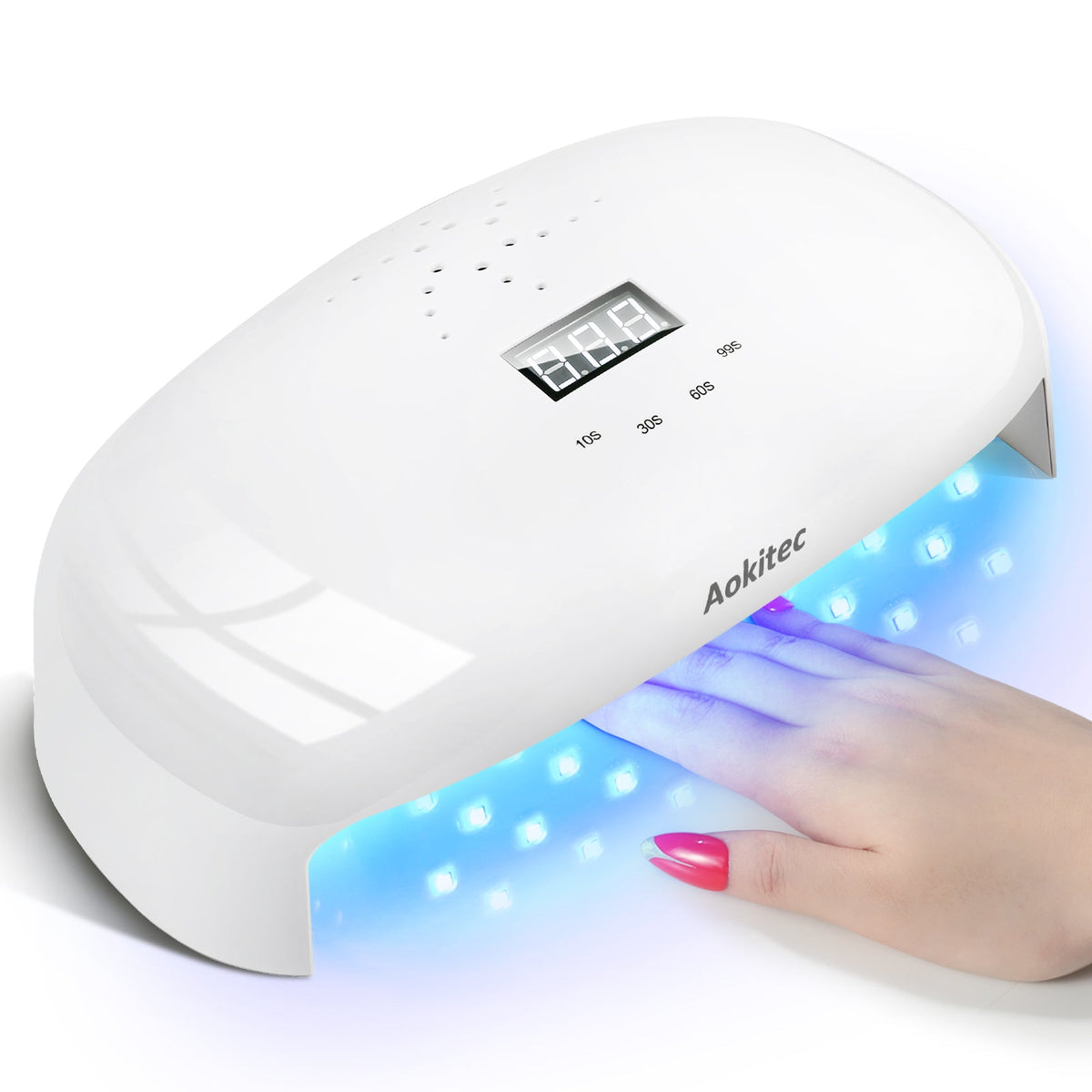 Aokitec UV LED Nail Lamp, 78W Fast Cure Nail Dryer with Smart Timer for Home DIY Salon Use
