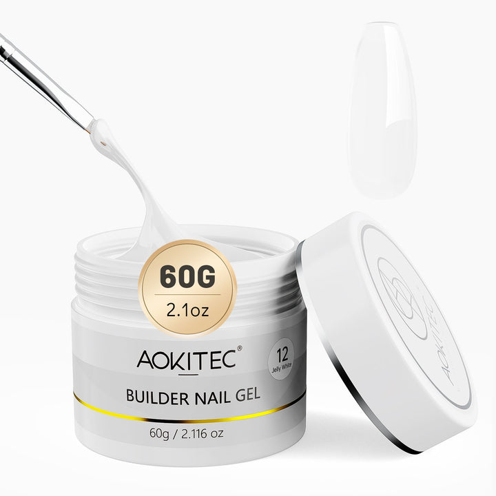 Aokitec Jelly White 7-in-1 Builder Nail Gel 60g Nail Strengthener & Extension Gel