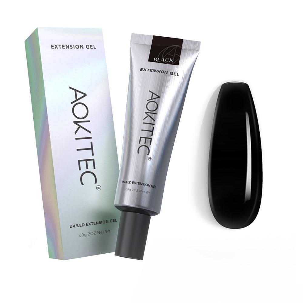 Aokitec Black Poly Nail Gel 60g/2OZ Builder Gel for Nail Extension & Strengthen