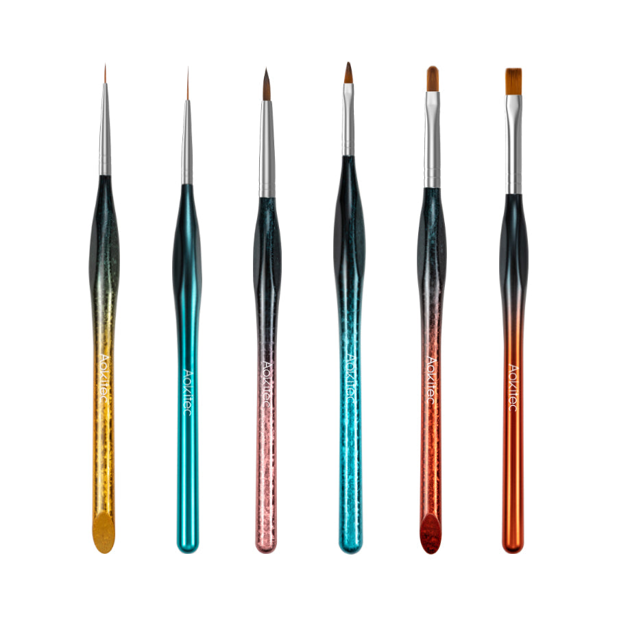 Reflective Gradient Nail Art Brush Set, Nail Drawing Liner Painting Brushes for Gel Polish Manicure