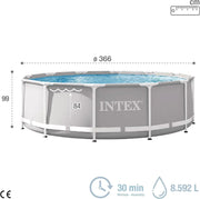Intex 26716NP - Piscina redonda desmontable intex prisma frame 366x99 cm con depuradora