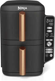 Ninja Double Stack XL, Freidora de Aire de Doble Cajón, 9,5L, Negro/Cobre