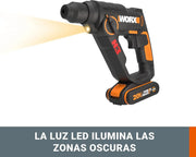 Worx WX390.1 Martillo SDS-Plus 20V 1,2J 2 Baterías Maletín