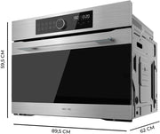 Cecotec Horno Integrable Multifunción Bolero Hexa AF319000 Inox A 3800W, 133L de Capacidad, 11 Funciones con Airfryer Master, Pizza Master, Steam Asisst, Steam EasyClean, 3D Cooking, Defrost