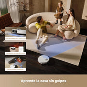 Mova P50Pro Ultra Robot Fregasuelos y Aspirador, 19.000 Pa Autovaciado y Autolimpieza con Agua Caliente a 75℃, Mopa Extensible, Navegación LDS+IA RGB, Evita Obstáculos, Deal para Pelo Mascota y Alfom