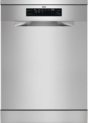 AEG Lavavajillas de 60 cm, FFB64607ZM, 13 cubiertos, Motor Inverter, Libre Instalación, Display LCD, 8 programas, 4 temperaturas, AirDry Extrahigiene, Serie 6000 SatelliteClean, INOX