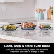2026 Ninja Crispi Freidora de Aire Caliente, Compatible con Microondas, Congelador y Lavavajillas, Sistema de Cocina Portátil en Vidrio No Tóxico, Recipiente de Vidrio de 1,5 L con 6 Tazas y Tapas