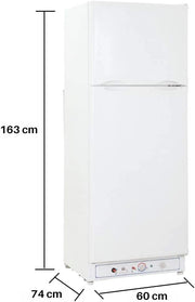 SMETA Nevera Gas con Congelador, 265L (203L+62L), 220V, Refrigerador Congelador Combinado, Refrigerador Camping Gas para Autocaravana, Garaje, Caravana, Home, Blanco