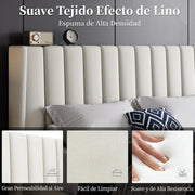 Yaheetech Upholstered Bed with Padded Headboard 16 x 200 cm Beige