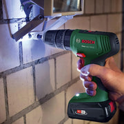 Bosch taladro percutor a batería EasyImpact 18V-40 (2x batería de 2,0 Ah, sistema de 18 V, set de destornilladores y brocas para madera, piedra y metal de 43 piezas, en caja)