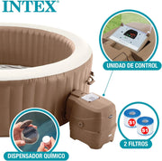 Intex 28428EX Spa hinchable, Beige, 6 Personas