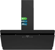 Cecotec Campana Decorativa 90 cm Flux Dt 908000 Glass Black A++. Vidrio Negro, 800M3/H de Potencia, Motor 210W, A++, Control Táctil, 3 Niveles + Booster, Hand Movement Control