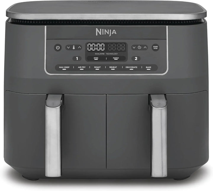 Ninja, Freidora de Aire con Compartimento Doble, 7,6 L, Gris Metalizado