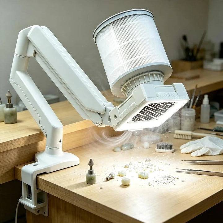 Aspirador Profesional De Polvo De Uñas, Extractor Profesional de Polvo de Torno para uñas, Luz de Trabajo LED, Filtro HEPA reemplazable, para Uso En Salones