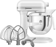KitchenAid Batidora Amasadora Heavy Duty 6.6L, Engranajes Todo Metal, 11 Velocidades, Arranque Suave, Corte por Sobrecalentamiento, Bol 3 Puntos, Blanco