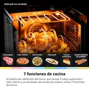 COMFEE' Horno Pizza Eléctrico Empotrable Multifunción, Convección, 1 Bandeja y 1 Rejilla, Limpieza Aquactiva, 70L, 7 Funciones, Ventilador de, Cavidad Esmaltada, Puerta Fría, CBO70M80D2-BK [Clase A]