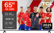 TCL 65V6C Televisor 65 Pulgadas 4K Smart TV LED, HDR, Google TV, Dolby Audio, Alexa y Google Assistant, Chromecast Built-in, Motion Clarity