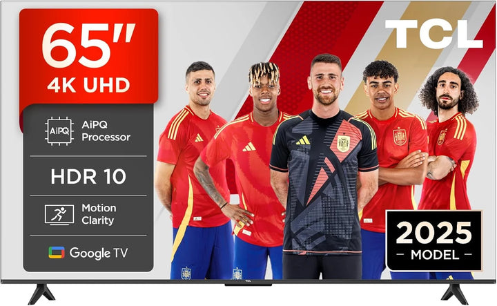 TCL 65V6C Televisor 65 Pulgadas 4K Smart TV LED, HDR, Google TV, Dolby Audio, Alexa y Google Assistant, Chromecast Built-in, Motion Clarity