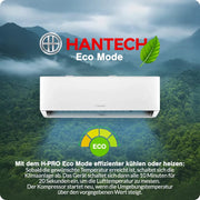 HANTECH Split aire acondicionado 12000 BTU H-PRO función de calefacción y refrigeración, filtro de aire, WIFI, material de montaje