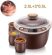 Olla de cocción lenta de arcilla morada saludable – Olla eléctrica inteligente de 2,5 L con horario de citas para deliciosas sopas, ideal para cenas familiares