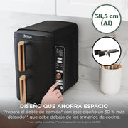 Ninja Double Stack XL, Freidora de Aire de Doble Cajón, 9,5L, Negro/Cobre
