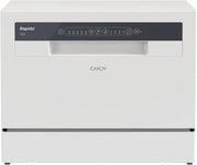 Candy CP 6E51LW Lavavajillas Pequeño y Compacto, 6 Servicios, Digital, 51DBA, 5 Ciclos, Media Carga, Inicio Diferido 3-6-9 horas, Indicador Sal y Abrillantador, Indicador Fin de Ciclo, Blanco