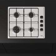 TEKA Placa de Gas Butano, 60 cm, 4 Fuegos, Mandos Ergonómicos, Seguridad Termopar, Parrillas Esmaltadas, HLX 640 KL