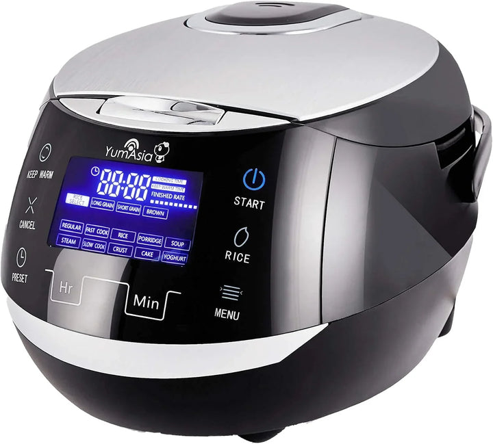 Yum Asia Sakura Olla arrocera con cuenco de cerámica y lógica difusa avanzada (8 tazas, 1,5 litros) 6 funciones de cocción de arroz, 6 funciones de multicocina, pantalla LED Motouch, 220-240V EU