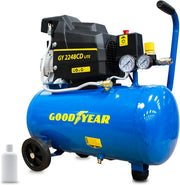 Goodyear - Compresor de Aire Eléctrico 24L 165 L/min 8 Bar 2 CV