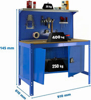Simon Rack Banco de Trabajo con Panel Perforado y Cabina 910x610 mm - BT3