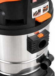 Aspirador Industrial Profesional Swift TB319 60L-2B. Aspirador Potente seco y húmedo. 2 Motores de 1200W (2400W). Depósito de 60 litros de Capacidad de Acero Inoxidable.