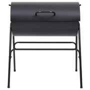 2026 Parrilla con 2 rejillas de cocción negra – Barbacoa portátil de 80x95x90 cm en acero