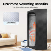 Tienda de sauna con 9 niveles de temperatura, sauna de vapor portátil, 9 niveles de calefacción, juego de sauna para interiores con silla plegable, sauna pod de 3 l, generador de vapor, cabina de