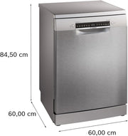 Bosch - Lavavajillas Libre Instalación, 60 cm, Serie 4, Home Connect, Motor EcoSilence, Acero, SMS4EMI06E