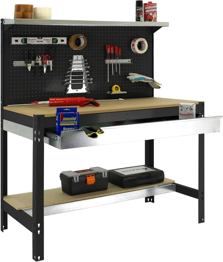 Simon Rack Banco de Trabajo con Panel Perforado y cajón 910x610 mm - BT3