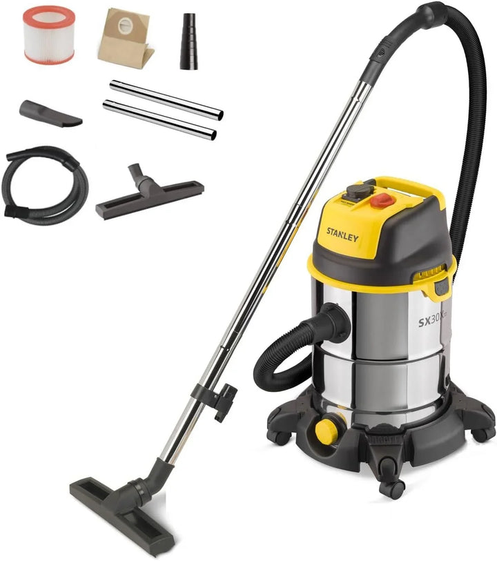STANLEY Aspirador Multiuso SXVC30XTDE de sólidos y líquidos con Toma para Herramientas eléctricas integrada (1600 W, 30 L)
