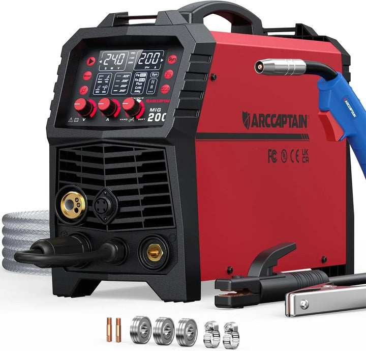 ARCCAPTAIN Poste à Souder MIG, 200A 6-en-1, Soldador Inverter IGBT de 230V