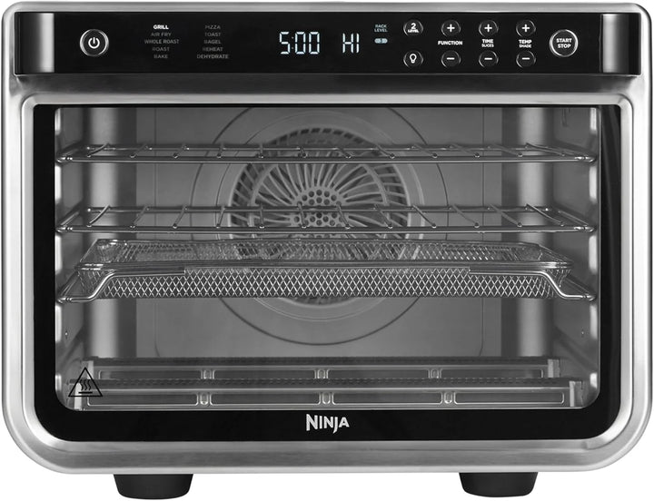 Ninja Foodi 10 w 1, piekarnik wielofunkcyjny, przenośny mini piekarnik na blat, frytkownica beztłuszczowa, pieczenie, grill, ciasta i więcej,10 funkcji gotowania, srebrno/czarny, DT200EU