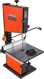 VEVOR Sierra de Cinta, Ancho de Corte de 254 mm, 2 Velocidades, Motor de 373 W, Altura de Corte de 160 mm, Mesa de Hierro Fundido de 335 x 340 mm, Luz de Trabajo de 360 Grados, para Carpintería