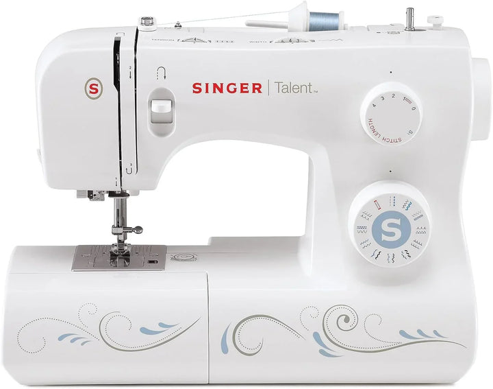 Singer Maquina De Coser Mecanica Talent 3323-30 Puntadas Utilitarias, Puntadas Ojal Totalmente Automático de un Paso, Zig-Zag Hasta 6mm, Enhebrado Automático, Maquina De Coser Profesional, Blanco
