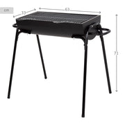 Barbacoa Portátil De Acero 91x33x71 Cm - Aktive. Negro