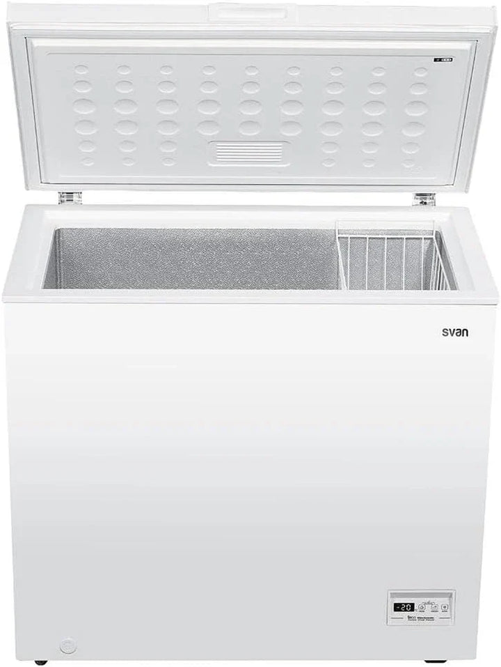 Svan Congelador horizontal Blanco SCH2002EDC. Capacidad 198 Litros, 1 Cesta, Bajo nivel Sonoro, Eficiencia Energética Clase E