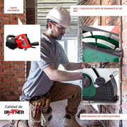 Grafner Fresadora de pared con láser, potente 1700 W con 4000 rpm, incluye 2 discos de corte de diamante de 150 mm de diámetro, extracción de polvo, ancho de ranura 14-29 mm, profundidad de ranura 10