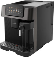 Grundig KVA 7230 Máquina automática de café, 10 especialidades de café, 13 niveles de molienda, tanque de leche, potencia de 1350 W, presión de bomba 19 bar, doble boquilla, iluminación, negro/plata