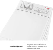 Corberó - Lavadora Carga Superior 6.5kg| CLACSM6524 | 1200 RPM | 16 Programas, Función Vapor, ECO, limpieza tambor| Inicio Diferido| Lavado Rápido | Planchado Fácil | Indicadores LED | Blanco