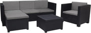SP Berner - Shaf - Manhattan | Outdoor Living Room Furniture Set - 5 Seater Outdoor Garden Furniture Set | Made in Spain with Recycled Materials - Graphite Colour