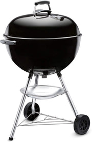 Weber Grill Węglowy Weber Original Kettle Premium, Pokryty Emalią Porcelanową, Powierzchnia Grillowania 57cm, System Czyszczenia One-Touch, Termometr w Pokrywie, Stojak Trójnożny, Kółka, Czarny