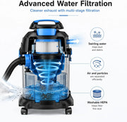 Aspiradora Profesional, 1500W Para Seco/Húmedo Con Depósito 15L ABS