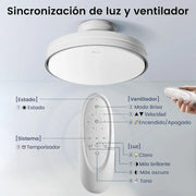 Silencioso Sin Aspas Ventilador de Techo con Luz Regulable 60W 30W Motor DC 30W Luz CCT 3000-5700K LED Lampara Ventilador Techo y Mando 6Velocidades Temporizador Memoria Apto para Salón Dormitorio